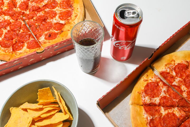 Delicious punch pizza ready to be served