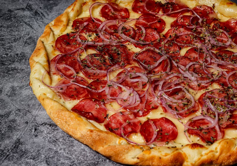 Spicy Diavola pizza with nduja, Calabrian chili, and mozzarella